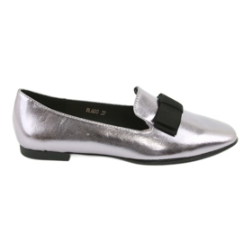 Sergio Leone Metallic Women's Ballerinas mit einer Silberbogen von 600 Silber silber-