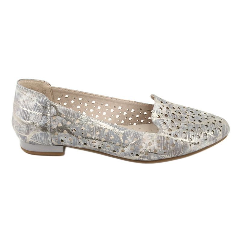 M.Daszyński Lordsy Ballerinas Lavendel / gold Daszyński SA151 rosa grau