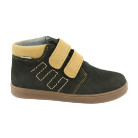 Lederschuhe Klettverschluss Mazurek 1341 schwarz mehrfarbig gelb