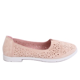 Beige durchbrochene Ballerinas ZA02P Beige