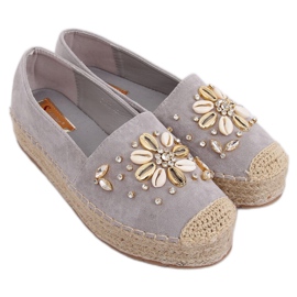 Graue Espadrilles für Damen JH96P Grau