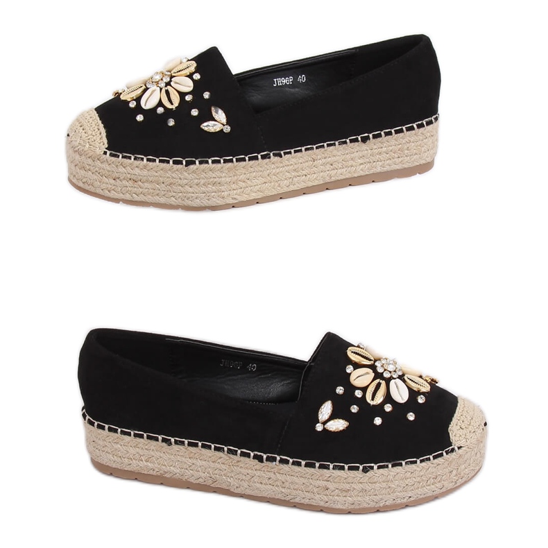 Schwarze Damen Espadrilles JH96P Schwarz
