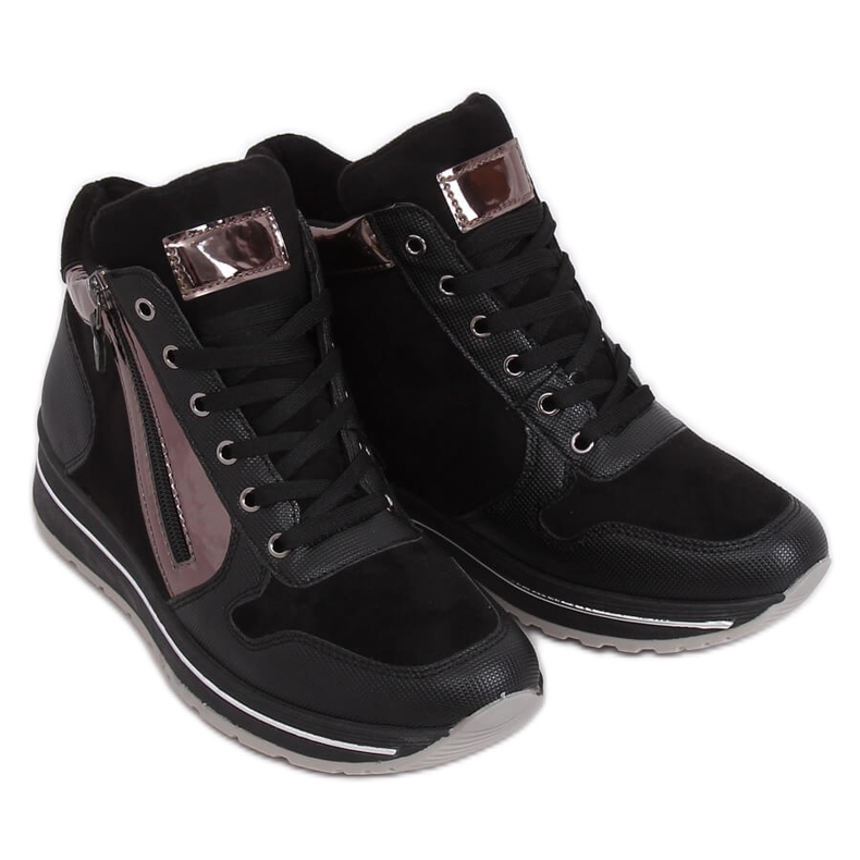 Schwarze JM6841R Negro High-Top-Sportschuhe