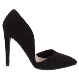 Pumps auf Pin mit Vertiefungen schwarz EE03-P Black