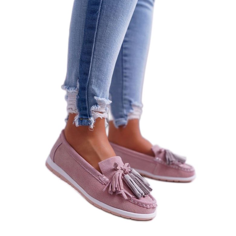 EVE Rosa Wildleder-Loafer für Damen 9PB32-1078