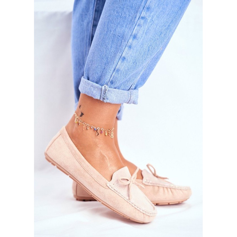 S.Barski Beige Wildleder-Loafer für Damen A199-C