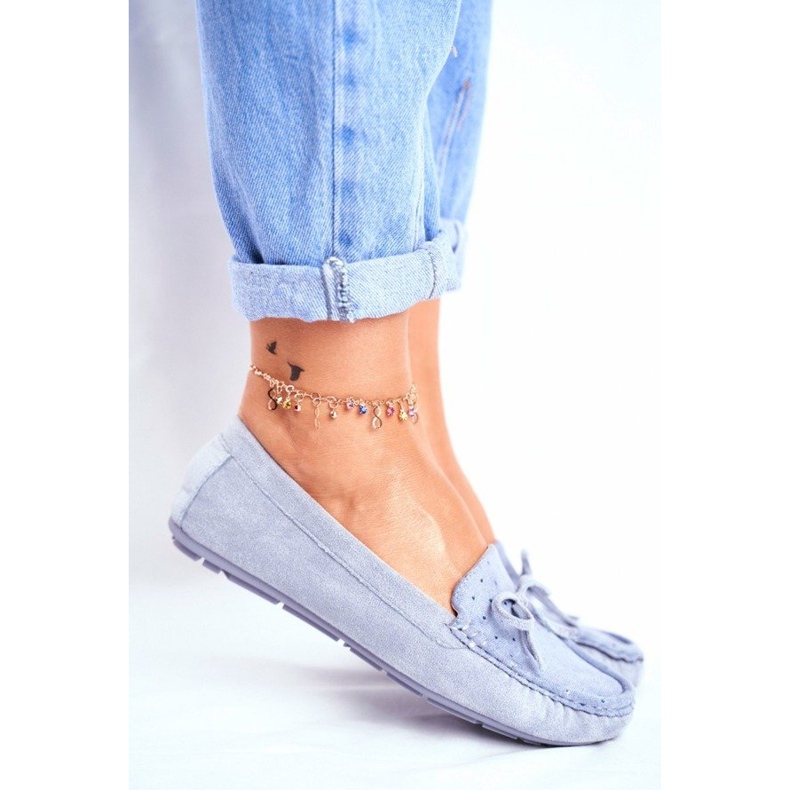 S.Barski Blaue Damen-Wildleder-Loafer A199-C