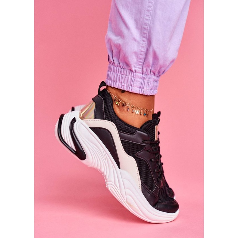 SEA Schwarze Damen Sportschuhe BL205 weiß mehrfarbig