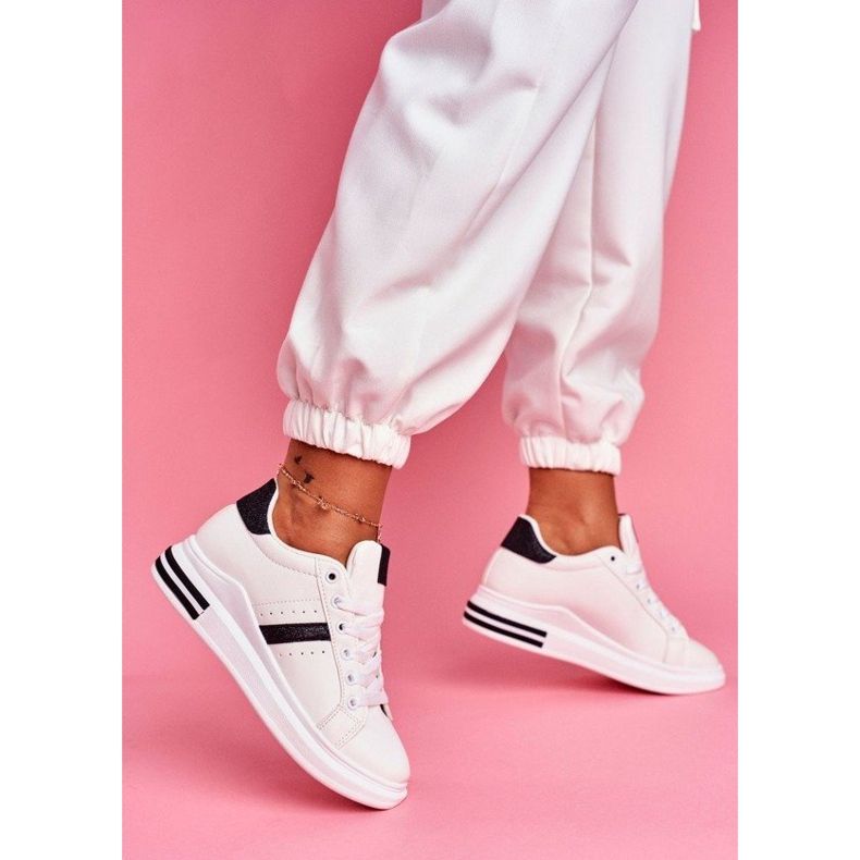 SEA Weiße Glitzer Damen Sportschuhe BL202 schwarz