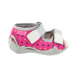 Befado gelbe Kinderschuhe 342P008 rosa grau
