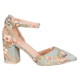 Seastar Pumps mit Blumen mehrfarbig grün