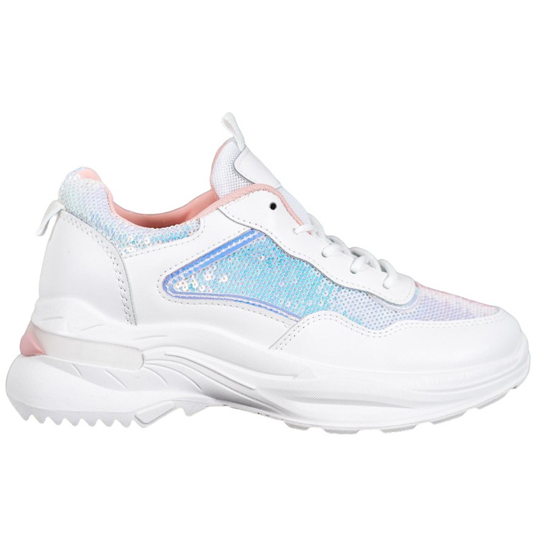 SHELOVET Modische Sneaker mit Pailletten weiß