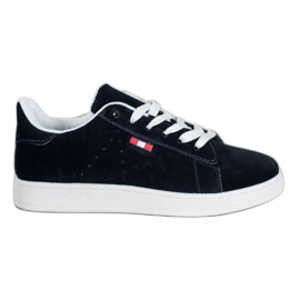 SHELOVET Bequeme Schuhe aus Öko-Leder marineblau