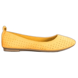 SHELOVET Durchbrochene Ballerinas gelb