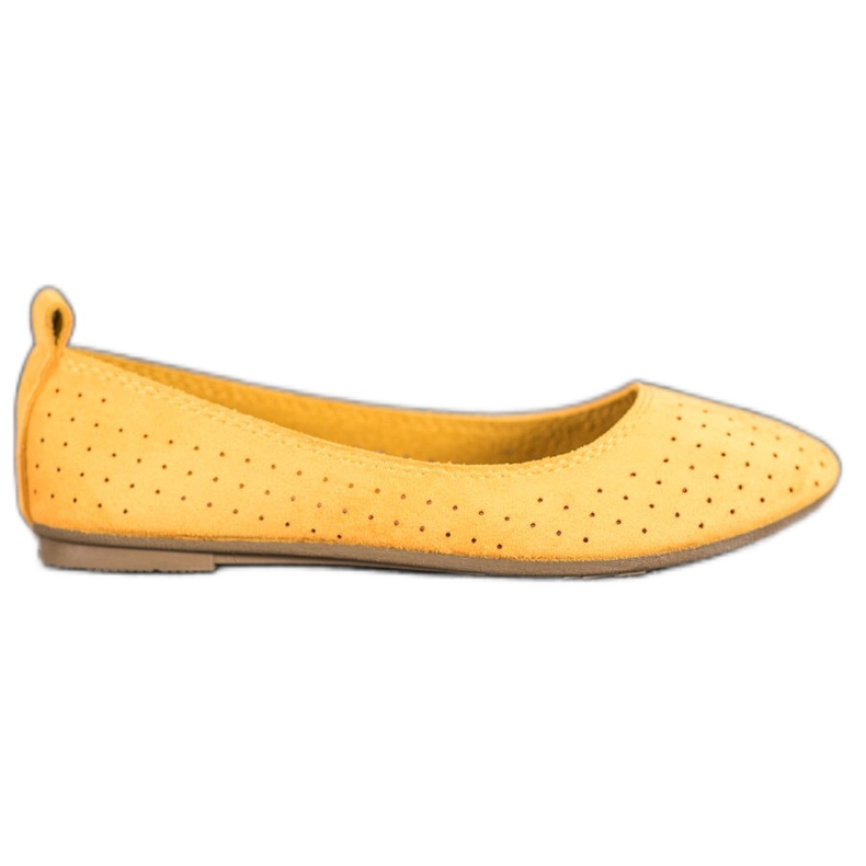 SHELOVET Durchbrochene Ballerinas gelb