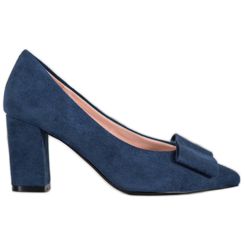 W. Potocki Glitzerpumps mit Schleife blau