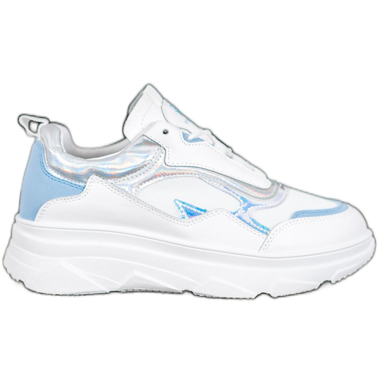 SHELOVET Modische weiße Turnschuhe blau