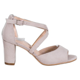 VINCEZA Wildledersandalen grau
