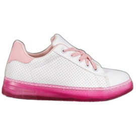 SHELOVET Schuhe mit Neonsohle weiß rosa