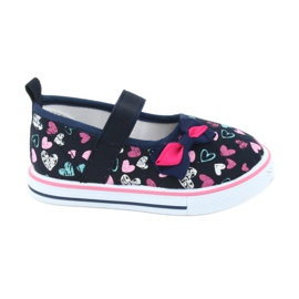 Ballerinas Schleife Atletico Ledereinsatz weiß navy blau blau rosa