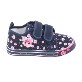 Atletico Sneakers mit Gänseblümchen-Klettverschluss marineblau rosa
