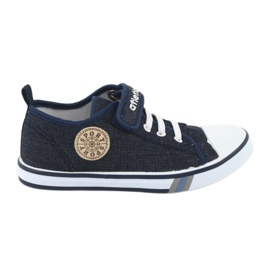 Sneakers mit Ledereinsatz Atletico dunkelblaue Jeans BSM029 navy blau