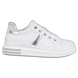 SHELOVET Sportschuhe mit silbernen Einsätzen weiß