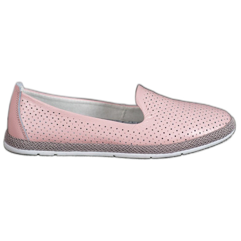 Filippo Durchbrochene Herren aus Leder rosa