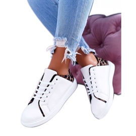 FRJ Damen Sneakers Weiß Lumiere mit Leopardenmuster