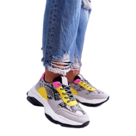 Graue Damen Sportschuhe Schlange BL169 mehrfarbig