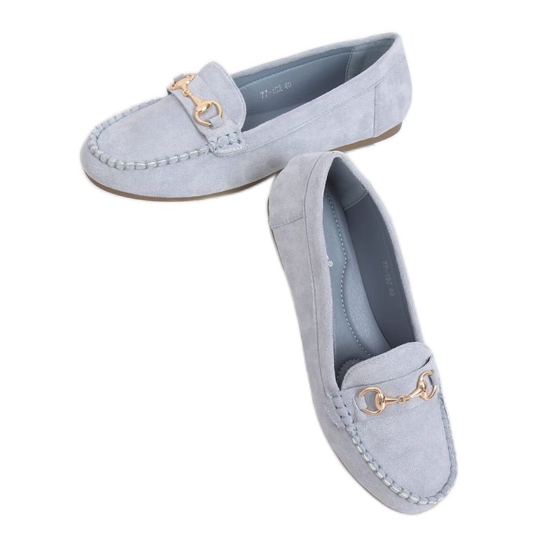 Blaue Wildleder-Loafer 77-192 Blau