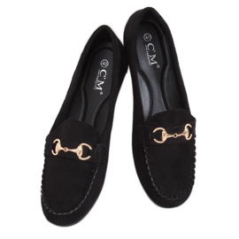 Schwarze Wildleder-Loafer 77-192 Schwarz