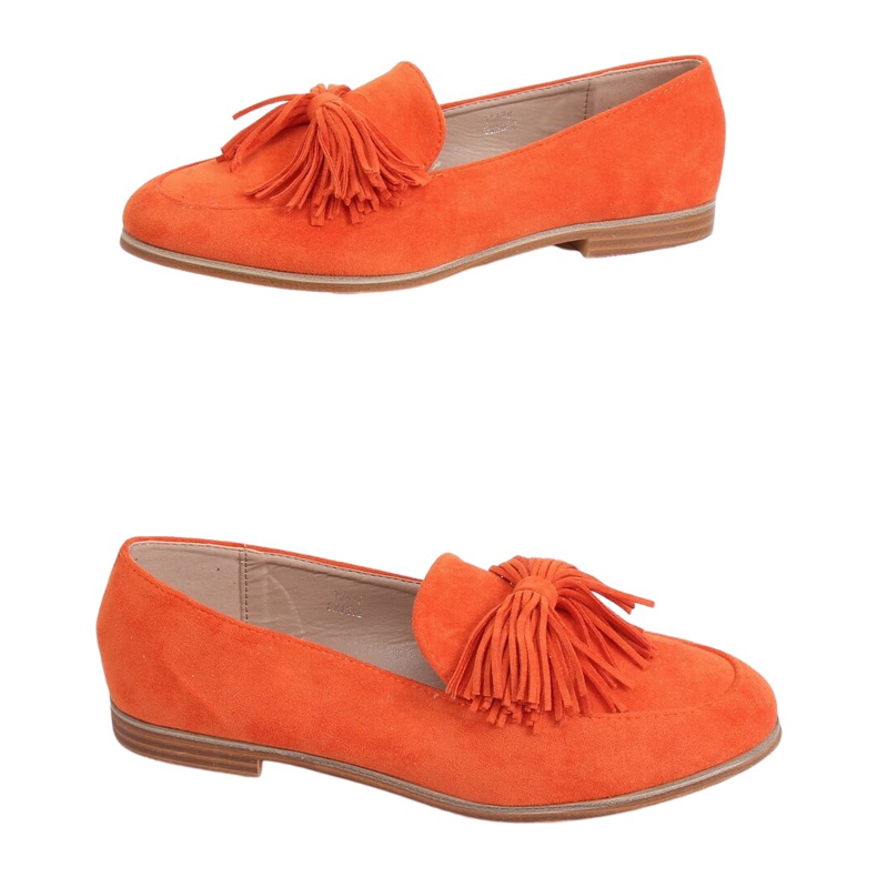 Orange Damen-Loafer mit Fransen T357P Orange