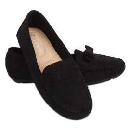 Schwarze Wildleder-Loafer 9F150 Schwarz