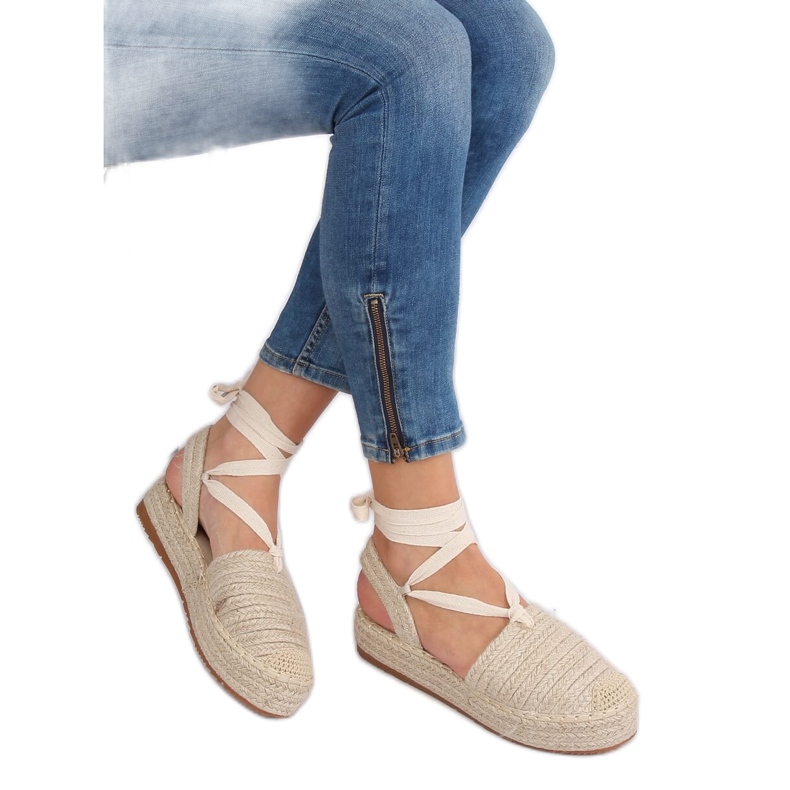 Beige Espadrilles-Sandalen für Damen TU139P Beige