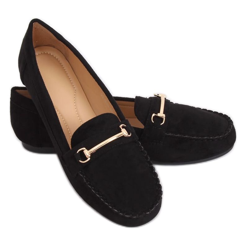 Schwarze Damen-Loafer 99-01A Schwarz