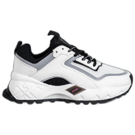 SHELOVET Sneakers mit schwarzer Sohle weiß