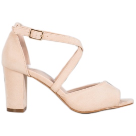 VINCEZA Wildledersandalen beige
