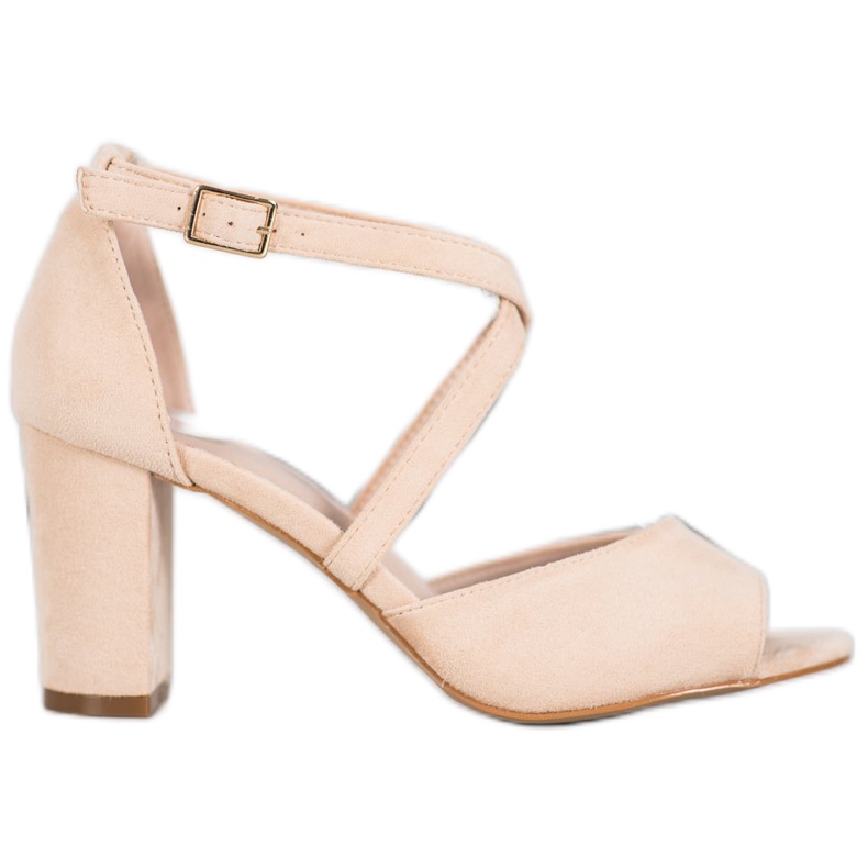 VINCEZA Wildledersandalen beige