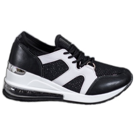 Weide Schwarze Sportschuhe mit Glitzer