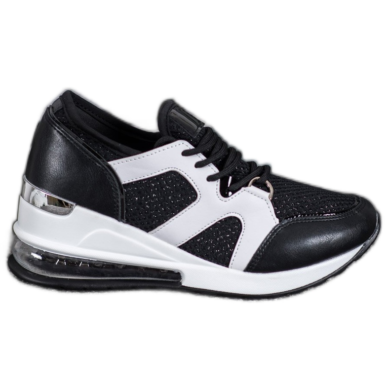 Weide Schwarze Sportschuhe mit Glitzer