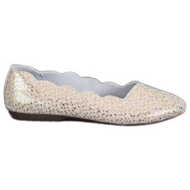 Filippo Modische Lederballerinas golden