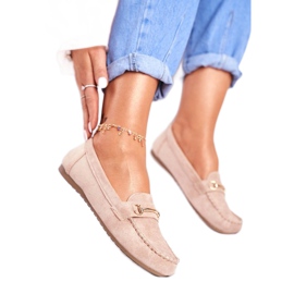 BUGO Beige Damenschuhe mit Wildleder-Loafers 99-01A