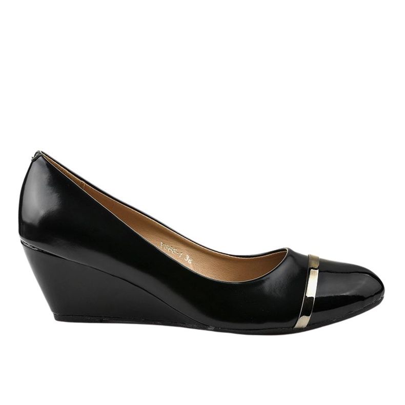 Schwarze Pumps am Keil X668-1