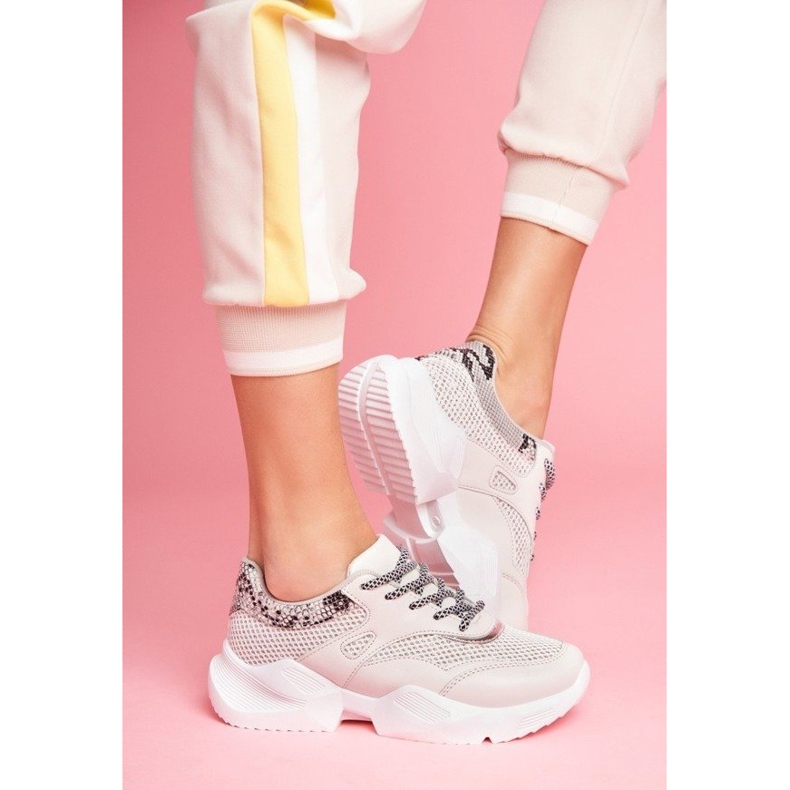 SEA Graue Damen Sportschuhe aus Schlangenleder BL192