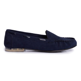 Sergio Leone Marineblaue Damen-Wildleder-Loafer MK722