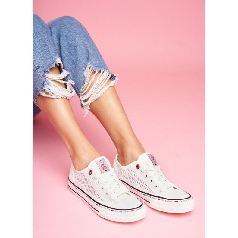 Damen Sneaker Cross Jeans Weiß Mesh FF2R4016C