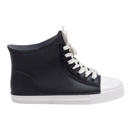 Schwarze Turnschuhe mit Galoschen zum Schnüren SD527-1