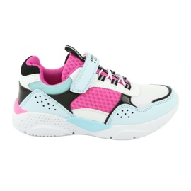 Modische American Club ES07 Sportschuhe weiß blau rosa