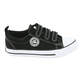 American Club Schwarze amerikanische Klett-Sneakers LH31